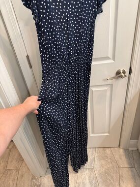 Time and Tru medium Navy Blue Polka Dot Jumpsuit